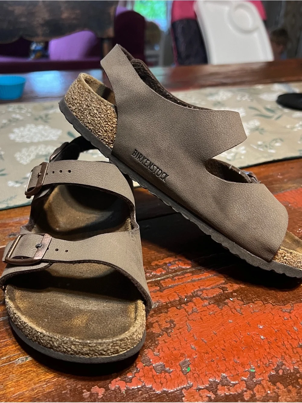 Birkenstock Kids Brown Double-Buckle Sandals